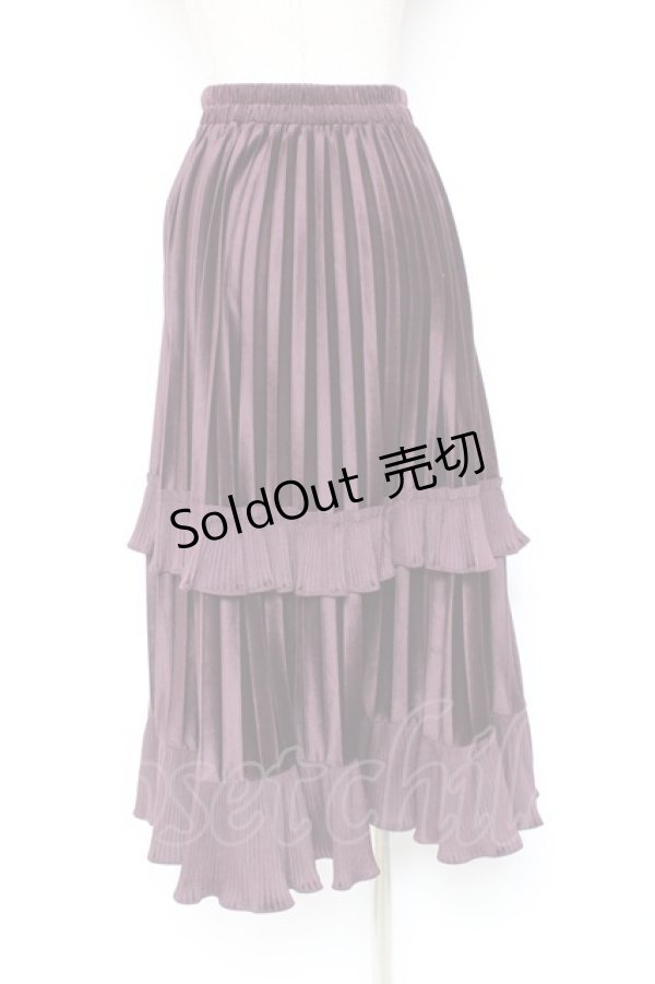 画像2: axes femme / フリルベロアスカート M 紫 Y-26-01-09-139-AX-SK-SZ-ZY (2)