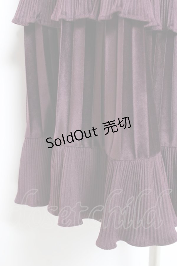 画像3: axes femme / フリルベロアスカート M 紫 Y-26-01-09-139-AX-SK-SZ-ZY (3)