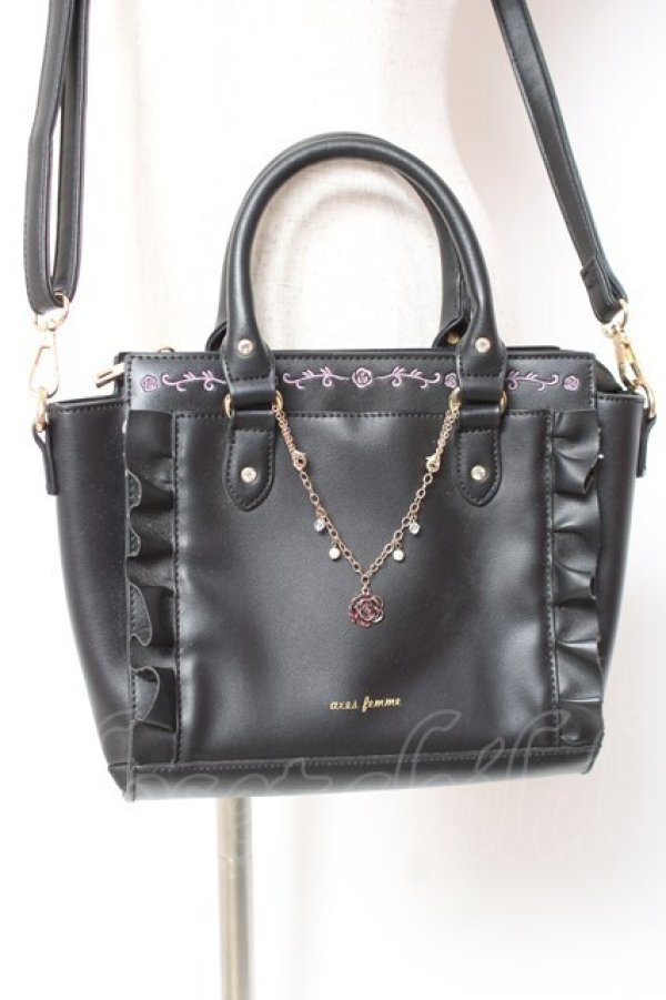 画像2: axes femme / チャーム付きミニショルダー  黒 Y-26-01-09-018-AX-BG-SZ-ZY (2)