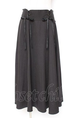 画像: axes femme / 編上ミディ丈フレアスカート F 黒 Y-26-01-09-140-AX-SK-SZ-ZY