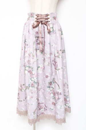 画像: axes femme / ローズリース柄スカート F ピンク Y-26-01-09-144-AX-SK-SZ-ZY