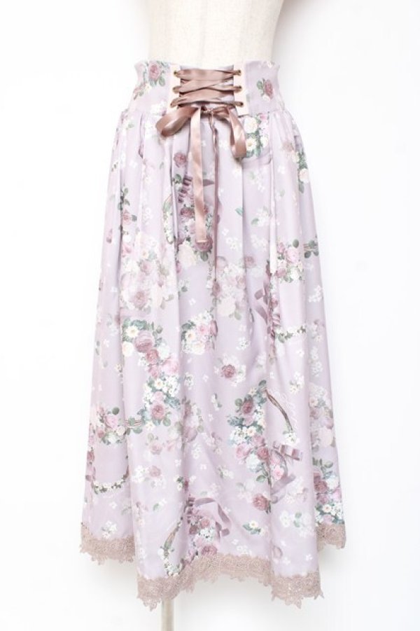 画像1: axes femme / ローズリース柄スカート F ピンク Y-26-01-09-144-AX-SK-SZ-ZY (1)