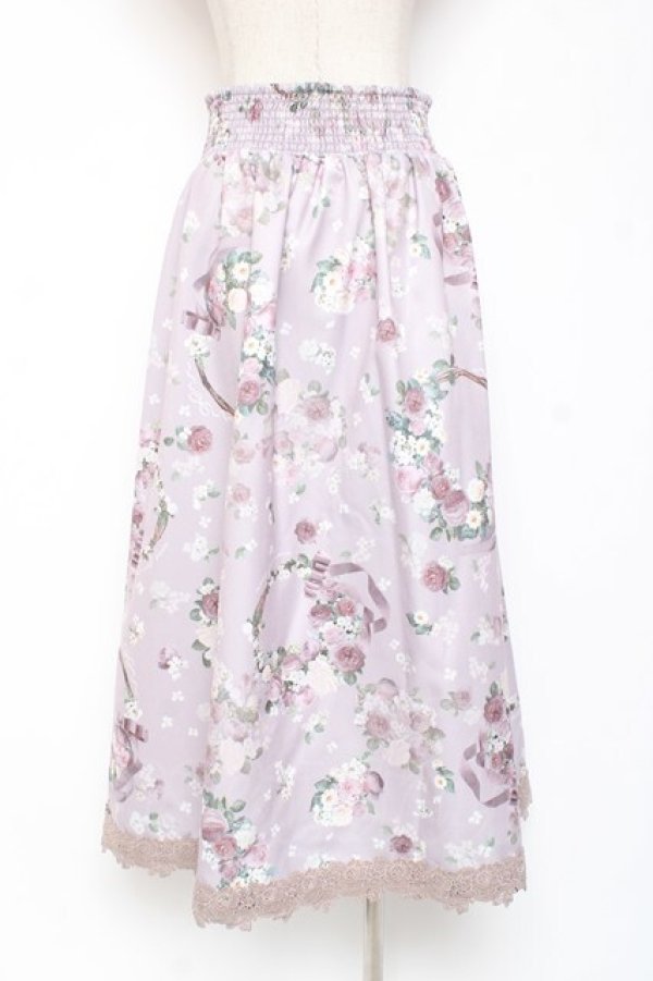 画像2: axes femme / ローズリース柄スカート F ピンク Y-26-01-09-144-AX-SK-SZ-ZY (2)