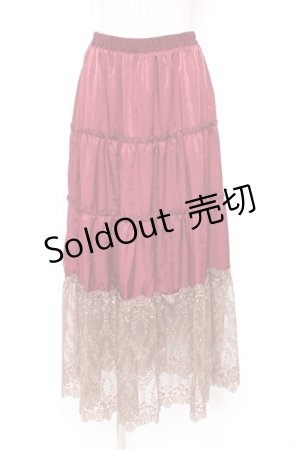 画像: axes femme / 裾レースティアードスカート M ワイン Y-26-01-09-151-AX-OP-SZ-ZY