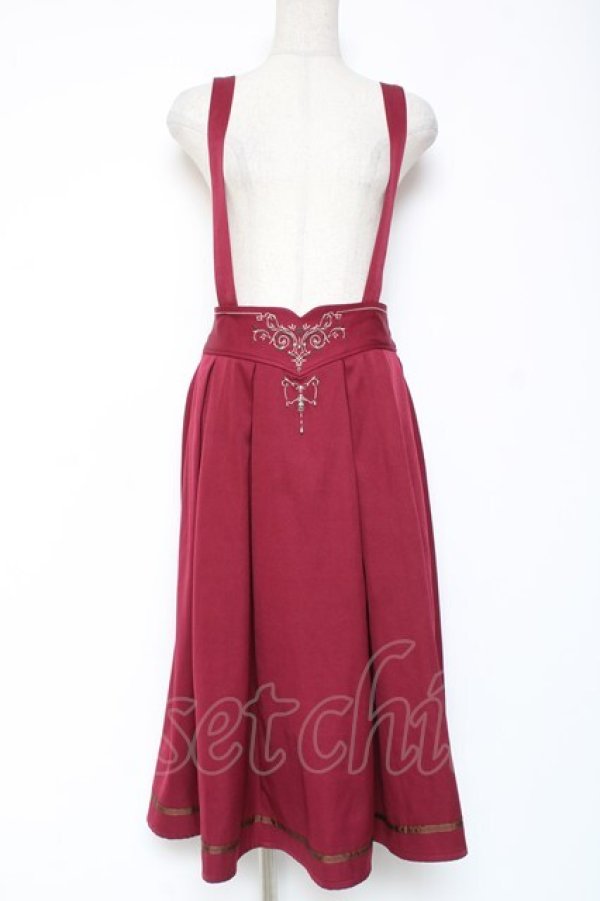 画像1: axes femme / カードル刺繍サス付タックスカート F ワイン Y-26-01-09-152-AX-SK-SZ-ZY (1)
