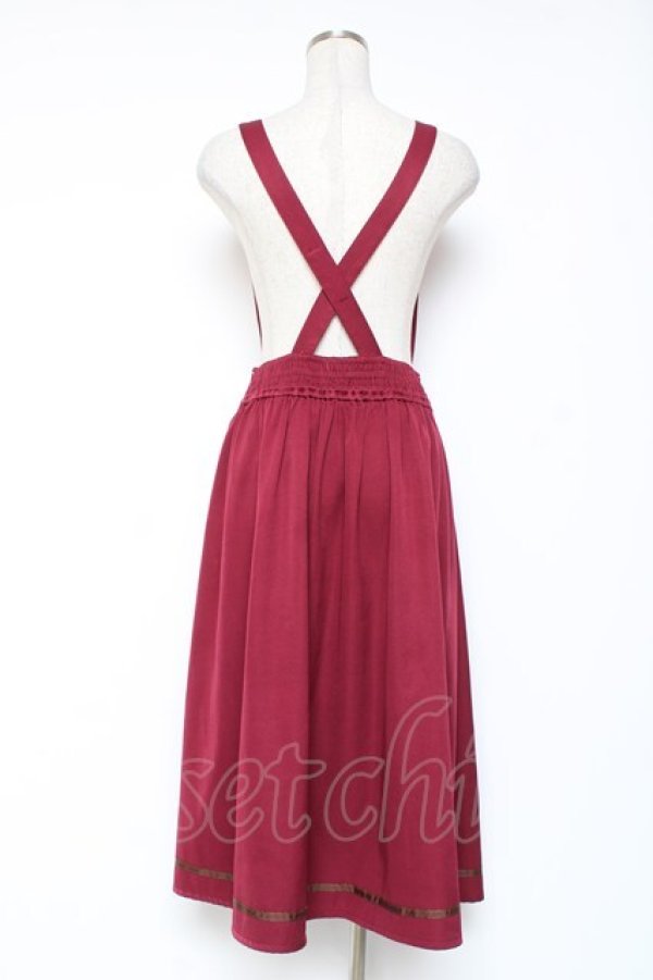 画像2: axes femme / カードル刺繍サス付タックスカート F ワイン Y-26-01-09-152-AX-SK-SZ-ZY (2)