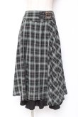 画像1: axes femme / 裾プリーツチェック柄スカート M 黒 Y-26-01-09-153-AX-SK-SZ-ZY (1)