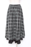 画像2: axes femme / 裾プリーツチェック柄スカート M 黒 Y-26-01-09-153-AX-SK-SZ-ZY (2)