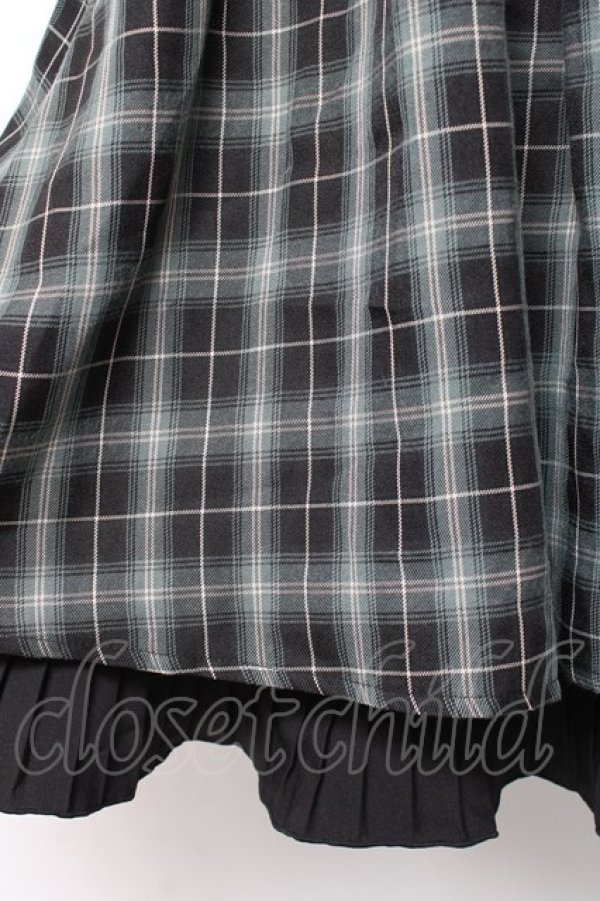 画像4: axes femme / 裾プリーツチェック柄スカート M 黒 Y-26-01-09-153-AX-SK-SZ-ZY (4)