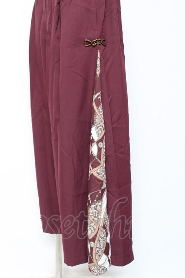 画像2: axes femme / スカーフ切替ワイドパンツ F ワイン Y-26-01-09-155-AX-PA-SZ-ZY (2)