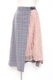 画像1: axes femme / チェック×レースイレヘムスカート M グレー Y-26-01-09-156-AX-SK-SZ-ZY (1)