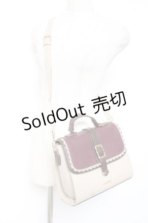 画像: axes femme / スカラ配色薔薇エンボスバッグ  ワイン Y-26-01-09-020-AX-BG-SZ-ZY