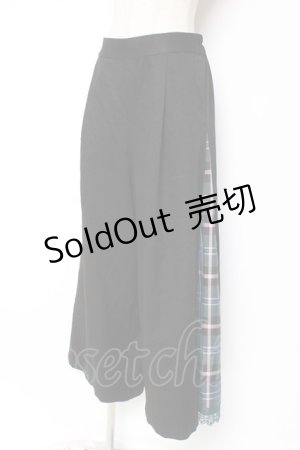 画像: axes femme / チェック切替ワイドパンツ L 黒 Y-26-01-09-157-AX-PA-SZ-ZY