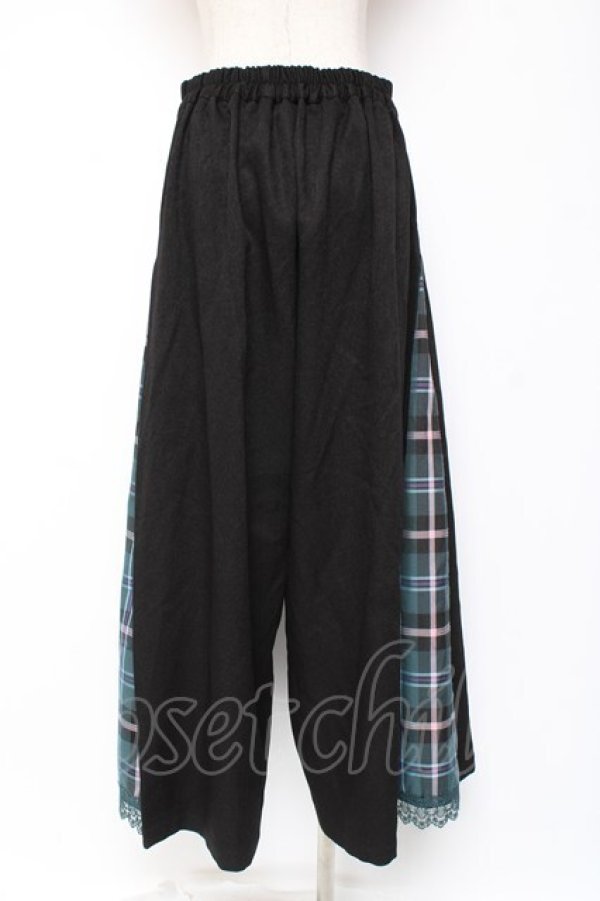 画像2: axes femme / チェック切替ワイドパンツ L 黒 Y-26-01-09-157-AX-PA-SZ-ZY (2)
