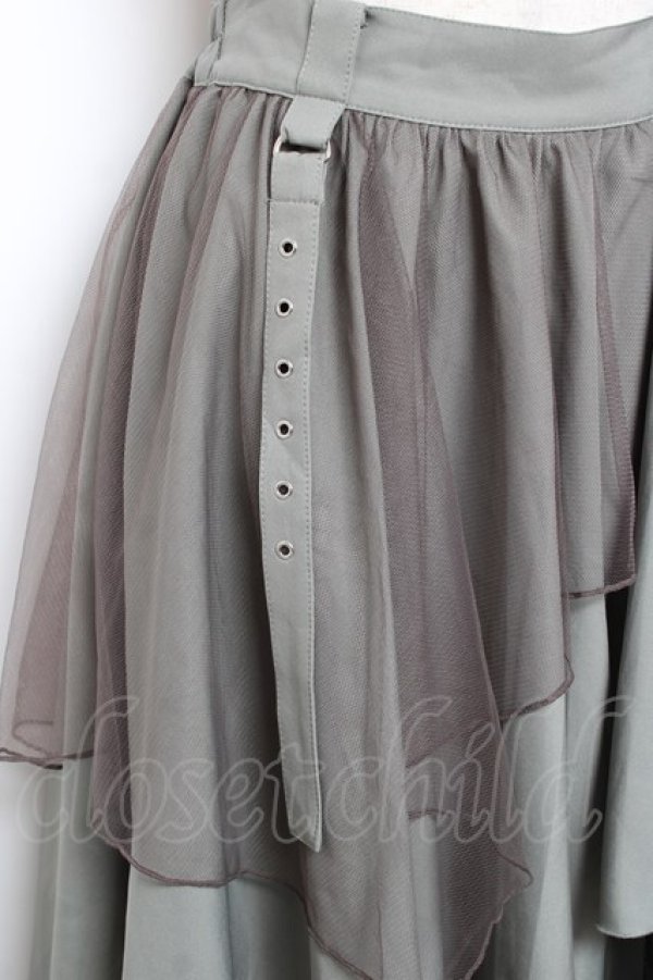 画像4: axes femme / 異素材イレヘムロングスカート F グリーン Y-26-01-09-158-AX-SK-SZ-ZY (4)