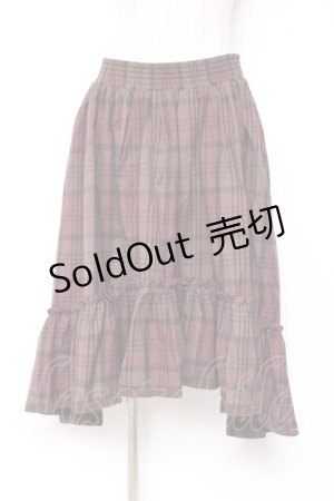 画像: axes femme / チェック柄ミディスカート M ワイン Y-26-01-09-159-AX-SK-SZ-ZI