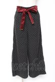 画像1: axes femme / リボン付きドット柄ワイドパンツ M 黒 Y-26-01-09-163-AX-PA-SZ-ZY (1)