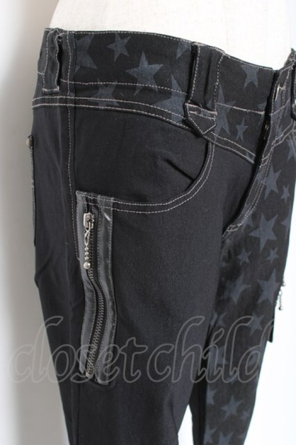 画像4: ALGONQUINS / 星柄ツートンパンツ 2 ブラック Y-26-01-09-164-AL-PA-SZ-ZY (4)