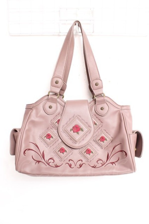 画像1: axes femme / バラパッチワークバッグ  ピンク Y-26-01-09-021-AX-BG-SZ-ZY (1)