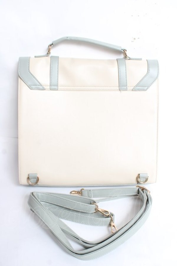 画像3: axes femme / ベルトデザイン配色サッチェル F 生成り Y-26-01-09-022-AX-BG-SZ-ZY (3)