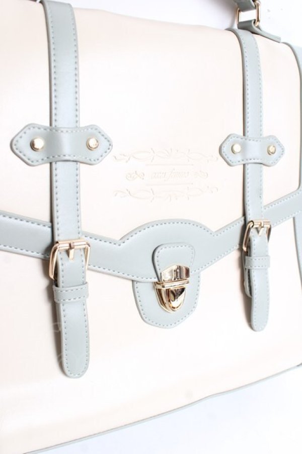 画像4: axes femme / ベルトデザイン配色サッチェル F 生成り Y-26-01-09-022-AX-BG-SZ-ZY (4)