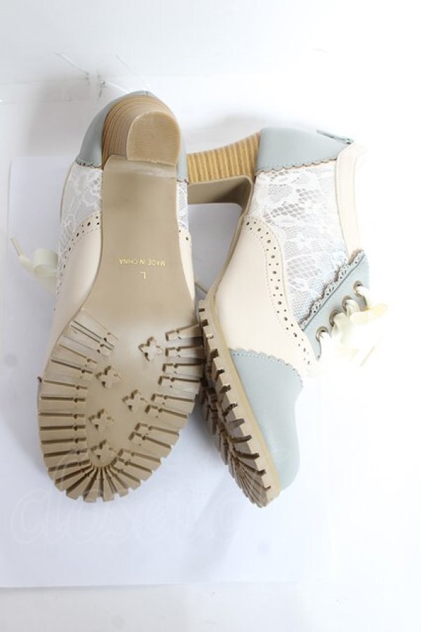 画像5: axes femme / 配色レースアップブーティー L グリーン Y-26-01-09-024-AX-SH-SZ-ZY (5)