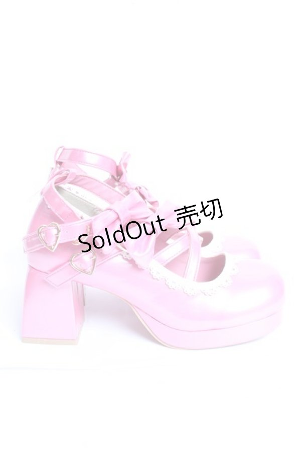 画像4: Chalmiere / ダブルリボンスカラップパンプス L 濃ピンク Y-26-01-09-025-LO-SH-SZ-ZY (4)