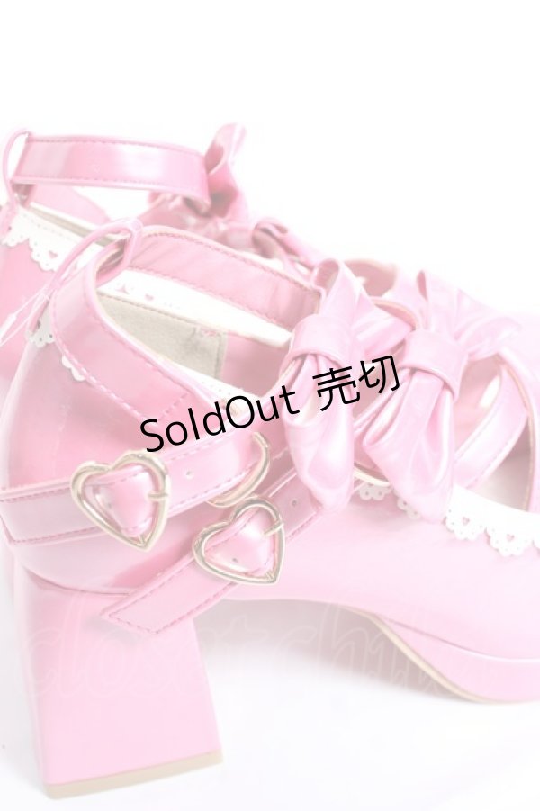 画像5: Chalmiere / ダブルリボンスカラップパンプス L 濃ピンク Y-26-01-09-025-LO-SH-SZ-ZY (5)