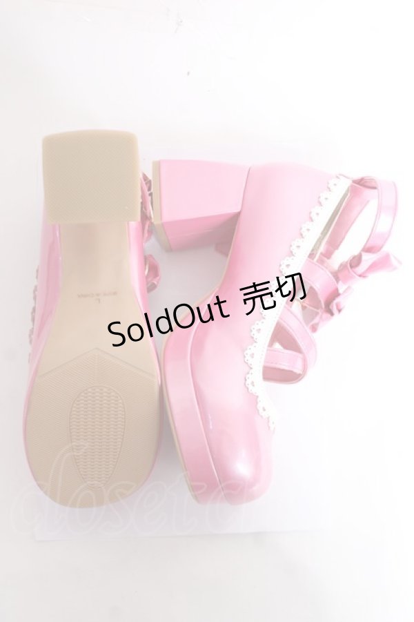 画像6: Chalmiere / ダブルリボンスカラップパンプス L 濃ピンク Y-26-01-09-025-LO-SH-SZ-ZY (6)