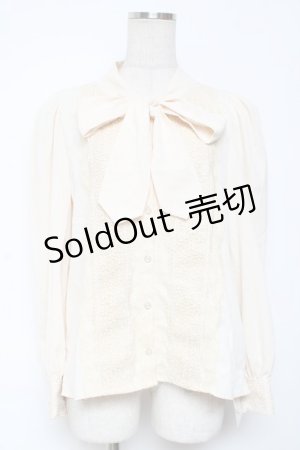 画像: axes femme / 繊細レース重ねボウタイブラウス M 生成り Y-26-01-09-029-AX-BL-SZ-ZY