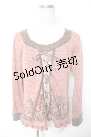 画像: axes femme / ドットプリントカットソー  ピンク Y-26-01-12-040-AX-TO-SZ-ZY