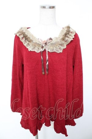 画像: axes femme / 取り外し襟デザインプルオーバー  ワイン Y-26-01-12-041-AX-TO-SZ-ZY