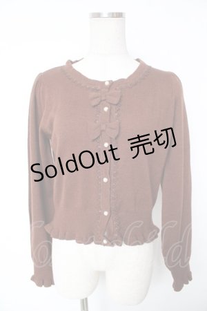 画像: axes femme Kawaii / 2つリボンカーディガン M 茶 Y-26-01-12-044-AX-TO-SZ-ZY