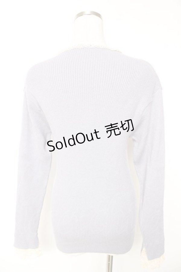 画像2: axes femme / レース使いリブニット M ブルー Y-26-01-12-051-AX-TO-SZ-ZY (2)