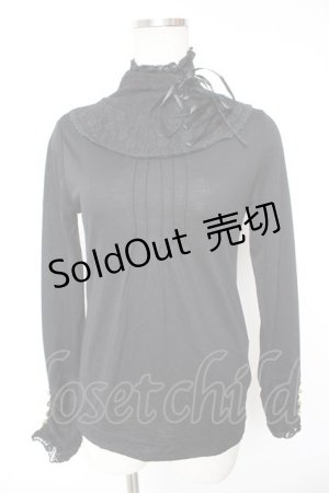 画像: axes femme / レーシーネックインナーカットソー  黒 Y-26-01-12-057-AX-TO-SZ-ZY