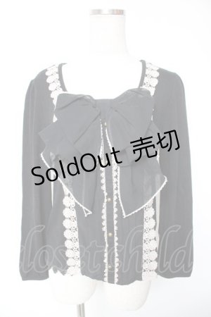 画像: axes femme / BIGリボンカットソー  黒 Y-26-01-12-058-AX-TO-SZ-ZY