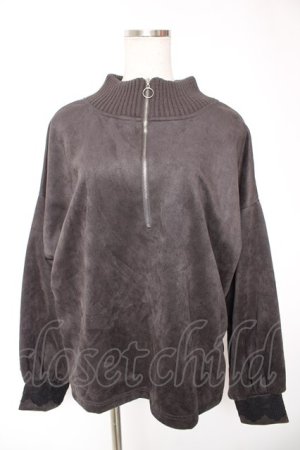 画像: axes femme / ハーフジップアップトレーナー  グレー Y-26-01-12-061-AX-TO-SZ-ZY