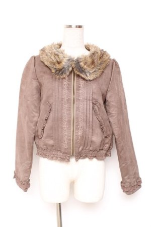 画像: axes femme / ファー襟ブルゾン M 茶 Y-26-01-12-072-AX-TO-SZ-ZY