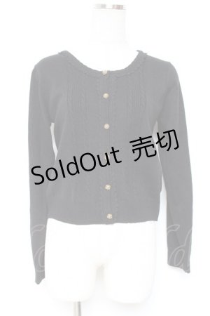 画像: axes femme / ファーティペット付きカーディガン M 黒 Y-26-01-12-076-AX-TO-SZ-ZS