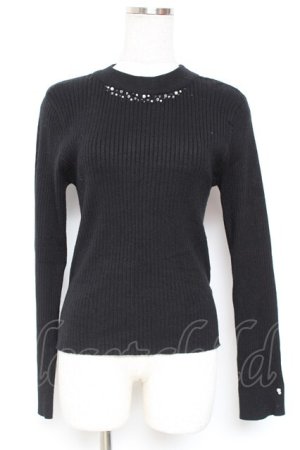 画像: axes femme / ランダムパールデザインニット F 黒 Y-26-01-12-077-AX-TO-SZ-ZY