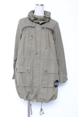 画像: Candy Stripper / スカルハートテープライトモッズコート  カーキ Y-26-01-12-087-PU-CO-SZ-ZY