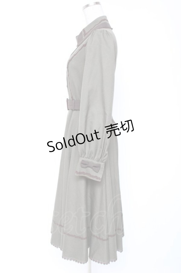 画像2: Innocent World / メランジュヘリンボーンワンピース M ダークグリーン×ショコラ Y-26-01-12-091-IW-OP-SZ-ZT0207C (2)