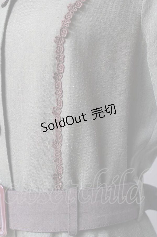 画像5: Innocent World / メランジュヘリンボーンワンピース M ダークグリーン×ショコラ Y-26-01-12-091-IW-OP-SZ-ZT0207C (5)