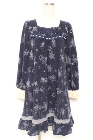 画像: axes femme / 結晶柄ニットワンピース  紺 Y-26-01-12-120-AX-OP-SZ-ZS