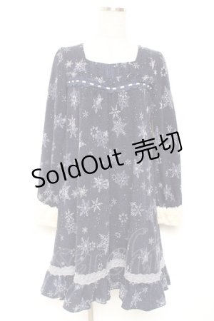 画像: axes femme / 結晶柄ニットワンピース  紺 Y-26-01-12-120-AX-OP-SZ-ZS