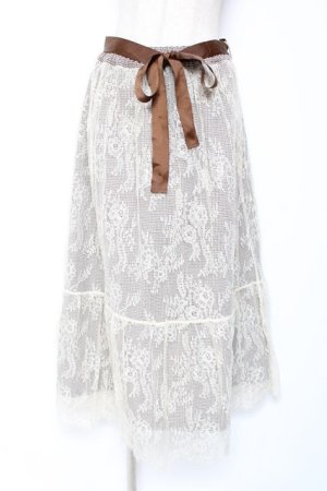 画像: axes femme / リバーシブルレーススカート  茶 Y-26-01-12-139-AX-SK-SZ-ZS