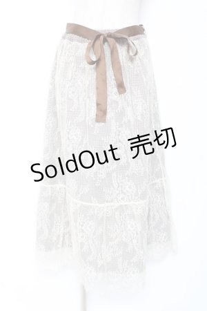 画像: axes femme / リバーシブルレーススカート  茶 Y-26-01-12-139-AX-SK-SZ-ZS
