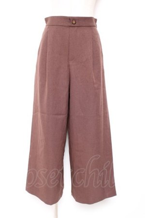 画像: axes femme / チェック切替ワイドパンツ  茶 Y-26-01-12-140-AX-PA-SZ-ZY