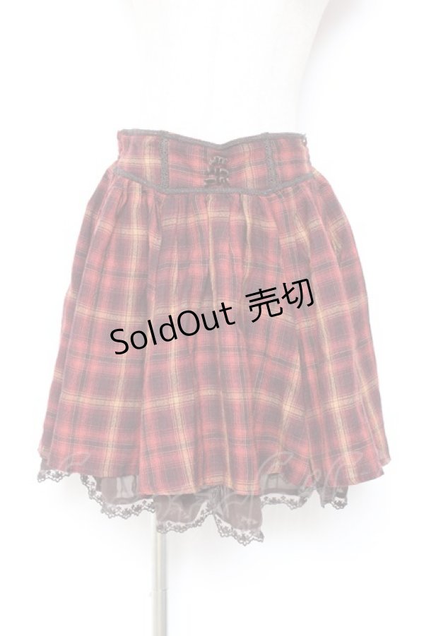 画像1: axes femme / チェック柄スカート  オレンジ Y-26-01-12-147-AX-SK-SZ-ZI (1)