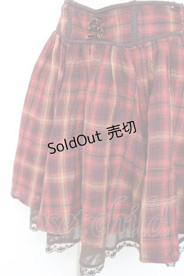 画像3: axes femme / チェック柄スカート  オレンジ Y-26-01-12-147-AX-SK-SZ-ZI (3)